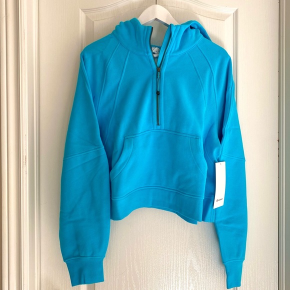 ONLY ONE ‼️ Lululemon Scuba Electric Turquoise Half Zip Hoodie Size XS/S - Picture 6 of 9